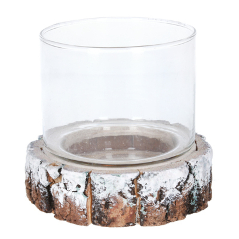 <p>Festive tea light/candle holder by designer Gisela Graham. Featuring resin log slice and glass T.light holder (candle not included). Gisela Graham are a well known brand - recognised for their beautiful Christmas Decorations. This fesive candle holder by Gisela Graham will delight for years to come. It will compliment any home and will bring Christmas cheer year after year. Remember Booker Flowers and Gifts for Gisela Graham Christmas Decorations.</p>